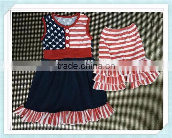 USA JULY 24th New Fashion Baby Girls Clothes Dots plus stripes bow children frocks designs