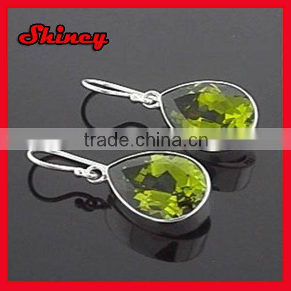 high quality micro paved gold plating white AAA cubic zironia fashion men's earrings
