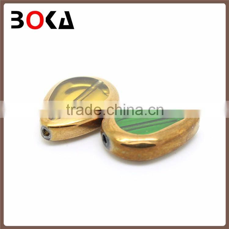 // New Style pears shape golden border glass // fancy rhinestones glass stones for jewellery //