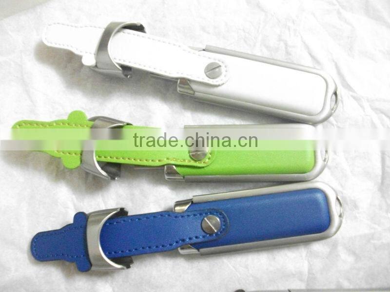 Fashional Leather USB flash drive with gift box for business gift