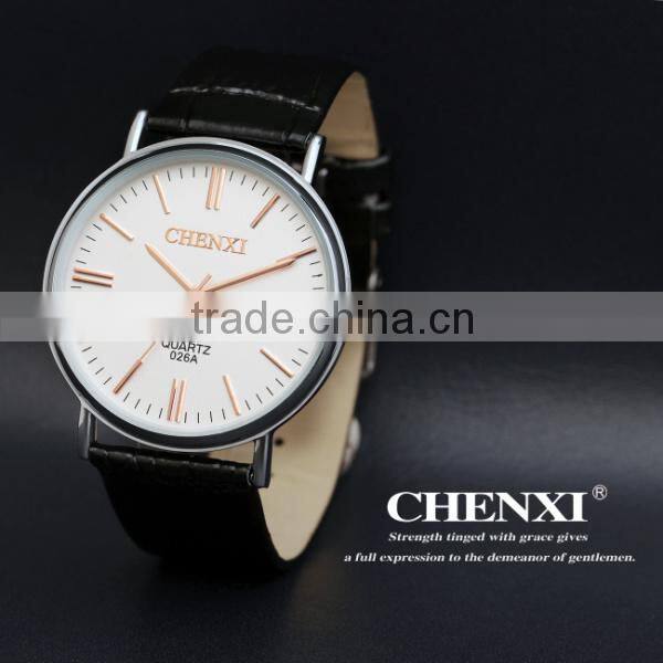 Ultra-thin men's leather watches belt ,fashion casual watches 026AML
