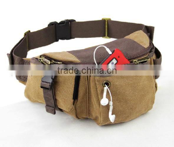 2016 Wholesale cheap men sports canvas waist bag/belt bag