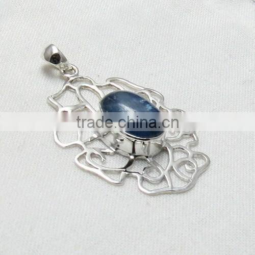 Charming Blue Lapis Pendant, Silver Jewellery India, Gemstone Silver Jewellery