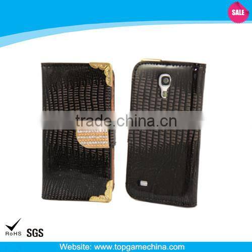 Glittering with Diamante Belt leather case for samsung galaxy S4 mini