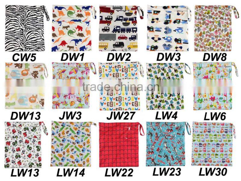 2016 AnAnBaby Best Printed Double Pocket Chevron Baby Diapers Wet Bags