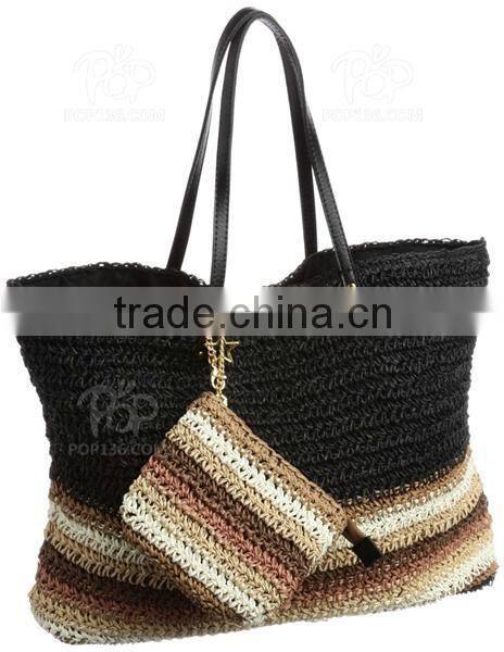 Paper Straw Beach Bags Striped Bags