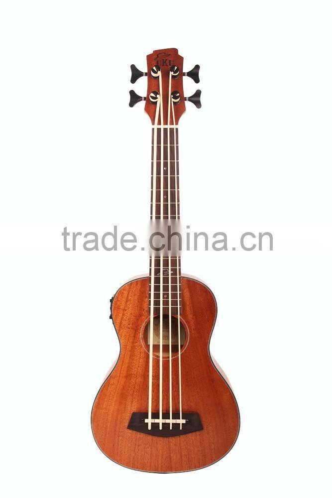 UBS-302 Made in China wholesale electric wooden fretless resonator bass guitar ukulele with bag