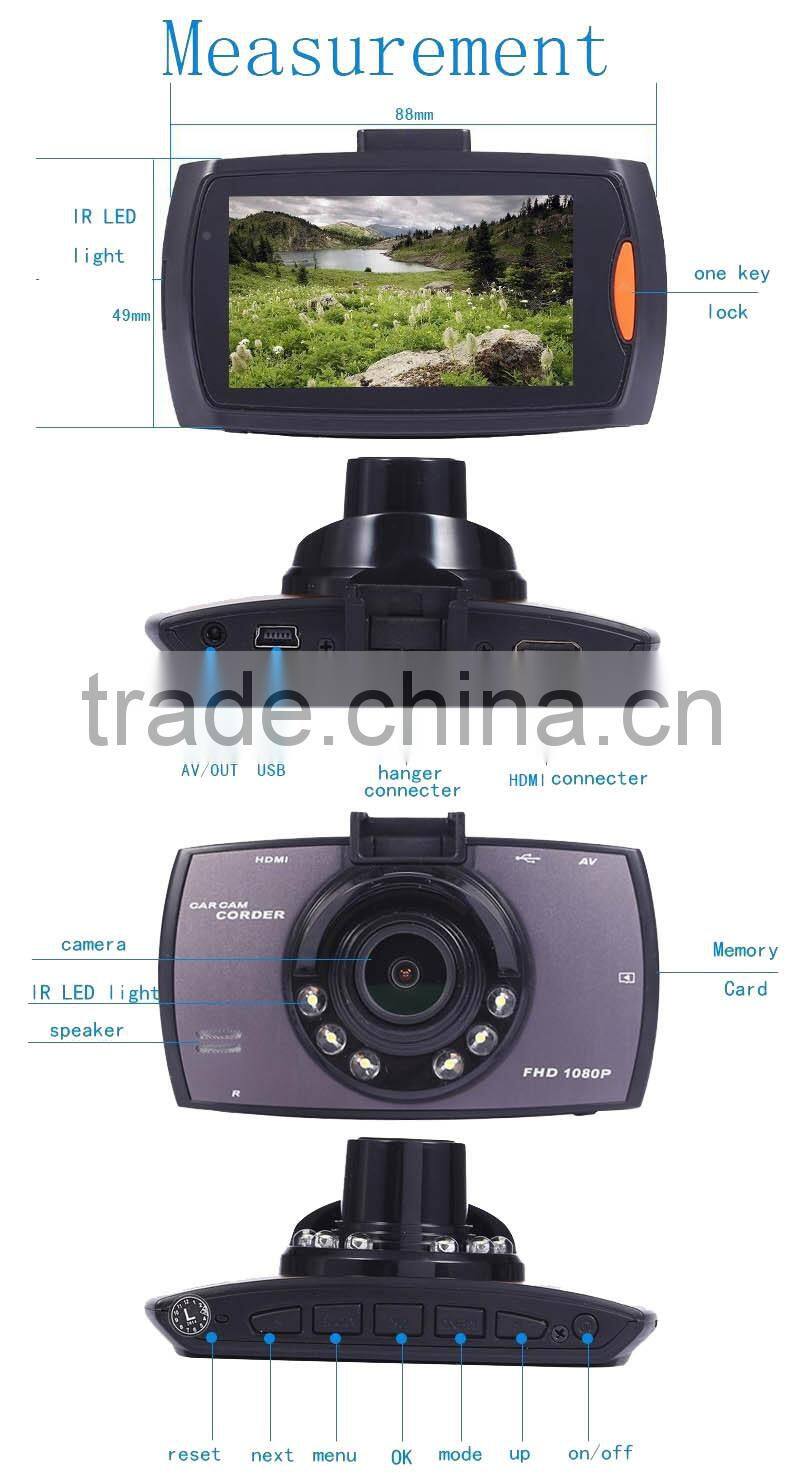 Factory OEM Novatek NTK96220 Night Vision G-sensor Car Dvr 2.7" LDC Car Blackbox Full HD 1080p Car Dvr