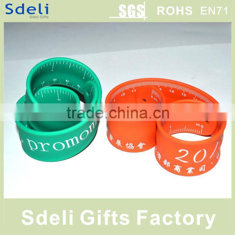 manufacture printed custom rubber silicone slap bracelet