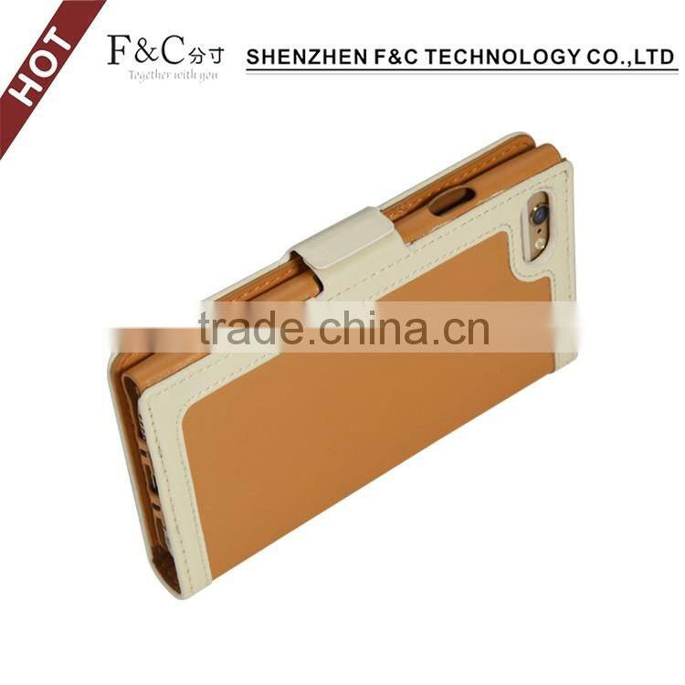 Shenzhen F&C perfect fit side-opening exquisite pu leather sleeve cover customise phone case for iphone 7