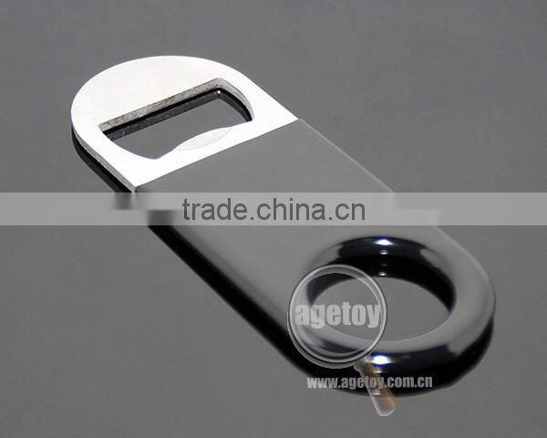 Small Is Beautiful Portable Pocket Black Soft PVC Coated Stainless Steel Metal Wholesale Bottle Opener