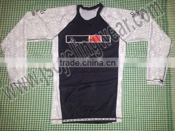 Custom Sublimation printed Rash guard Long Sleeve