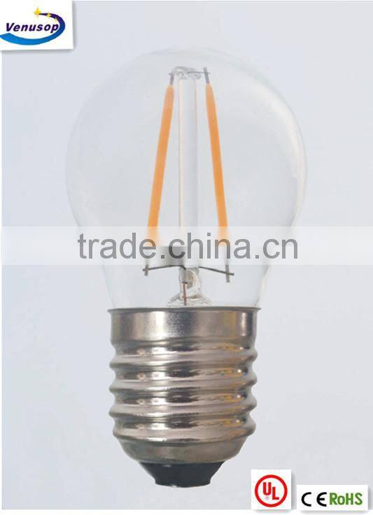 P45/G45 2watt 4watt led filament bulb Clear galss E14 230V UL CE RoHS FCC