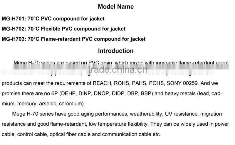 Nontoxic PVC granules for cover of wire/cable
