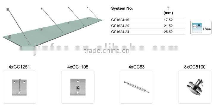 Stainless Steel Tempered Glass Canopy "SQUARE"