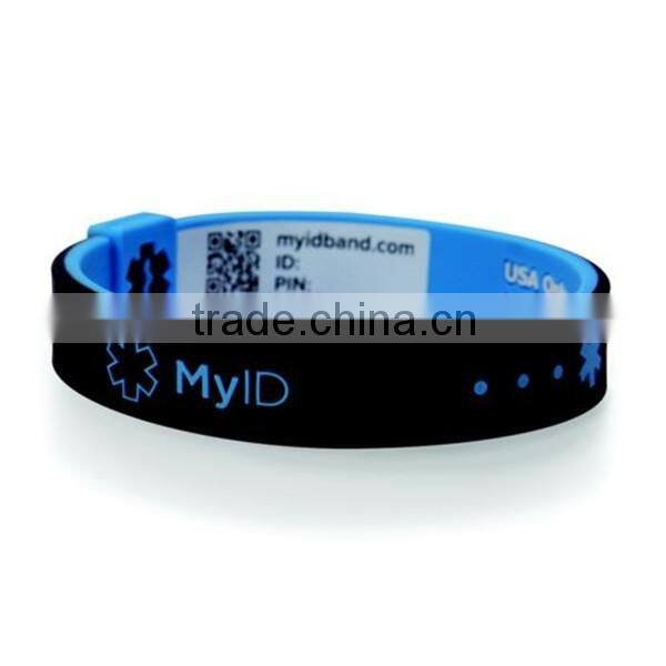 personal unique id bracelet custom silicone id bracelet engraved