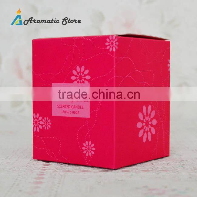 Fashion White Scented Soy Wax Candle In Glass Jar