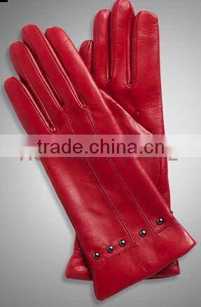 HS099 childs red leather gloves