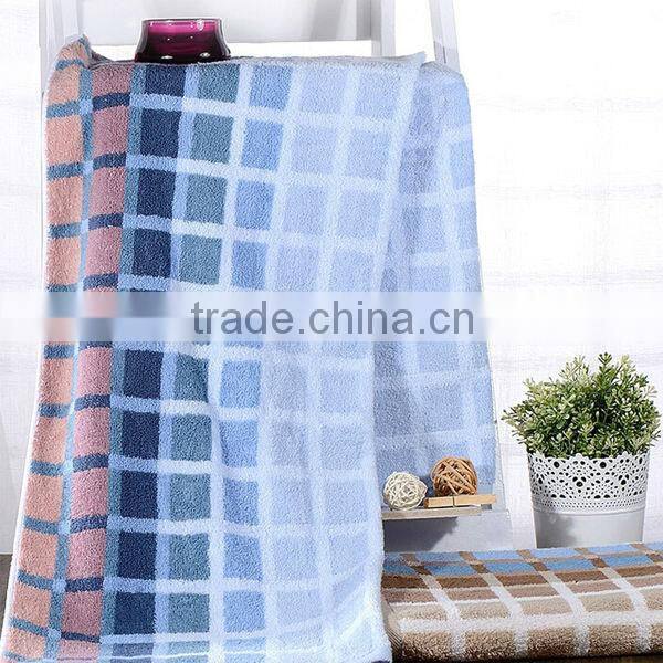 pure cotton yarn dyed weave grid jacquard luxury man face towel