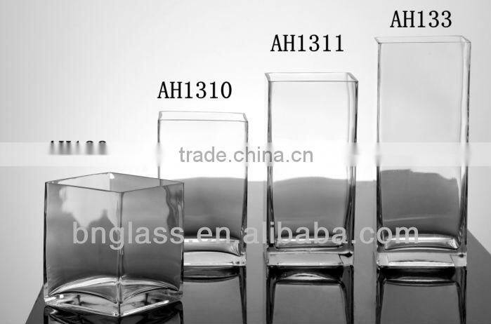 Clear Square Glass Tea Light Candle Holders