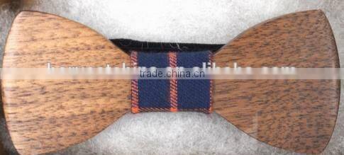 New Arrived Wooden Bow Tie For Men's Suit,Plaid Fabric Wood Tie