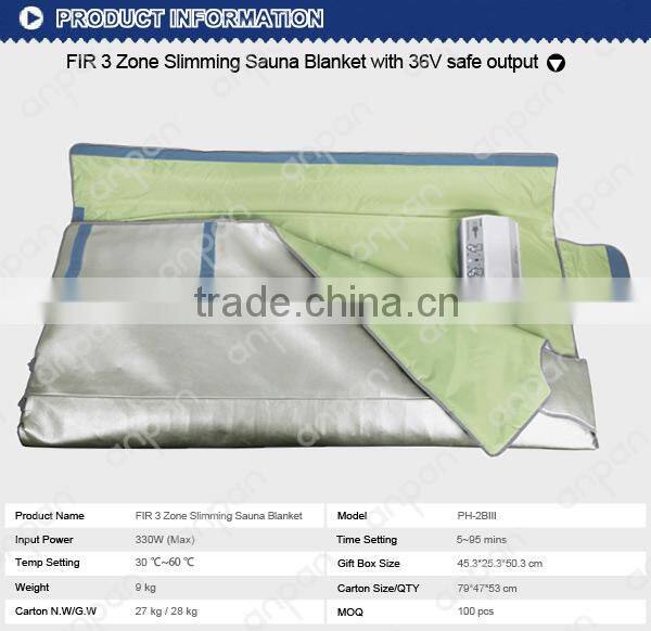 2014 Top selling ANPAN PH-2BIII slimming hot blanket Far Infrared Sauna Blanket therapy infrared thermal slimming blanket