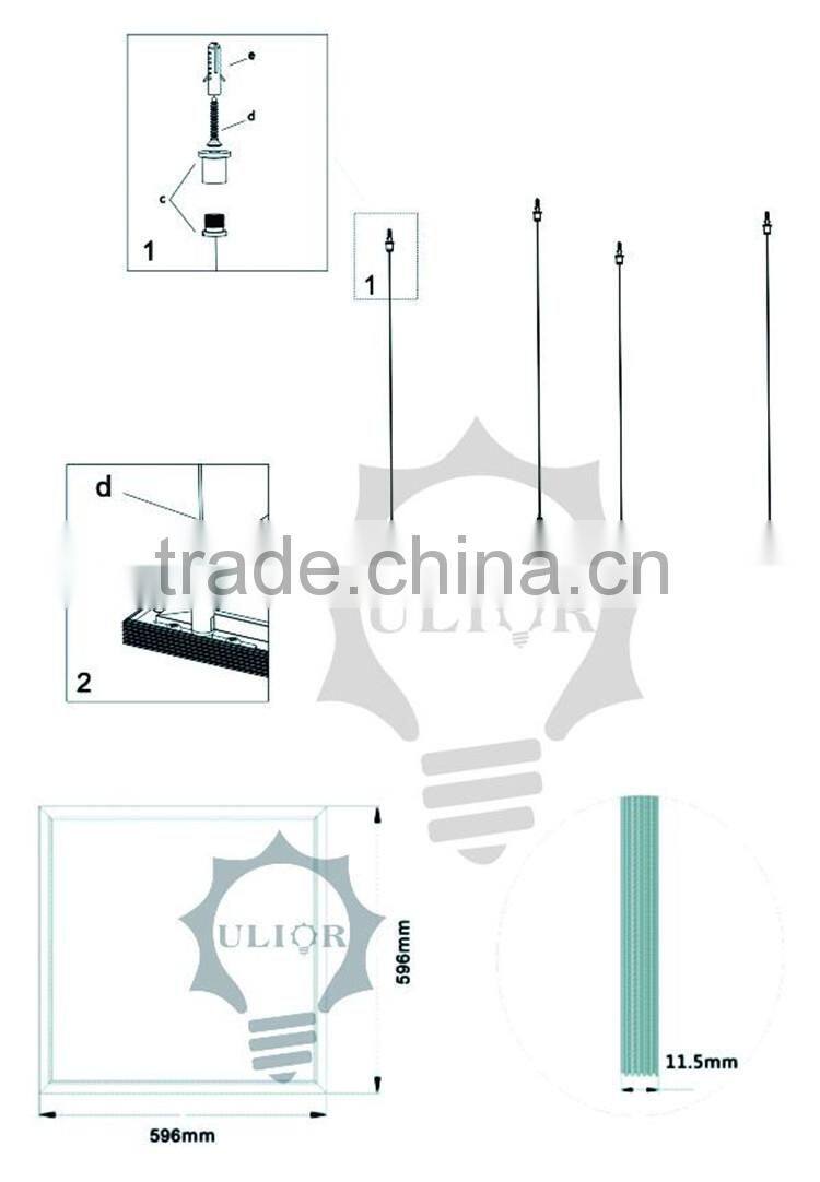 Ulior Front Lighting & Ceiling Mounted Led Panel Light With CE RoHS Certification & 3 Years Warranty