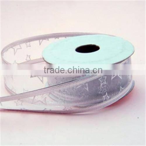 Golden Edge Polyester/Nylon Organza Ribbon