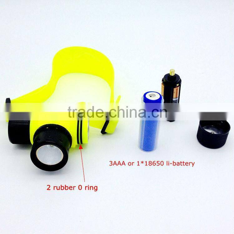 3W waterproof IPX8 diving led headlamp