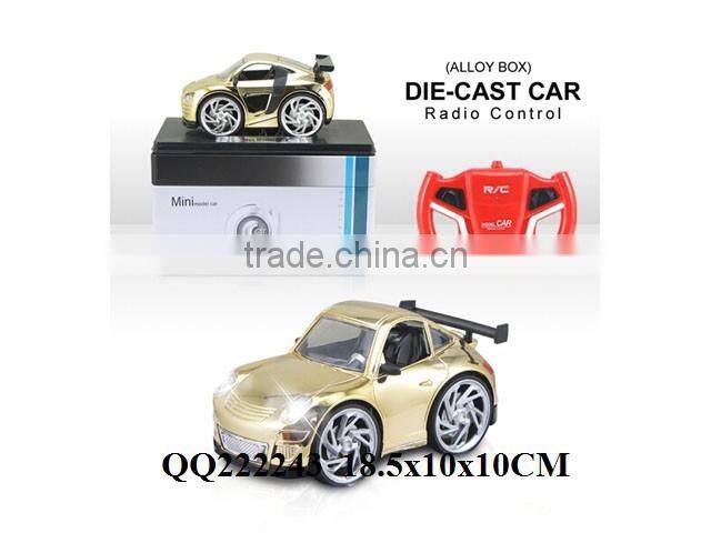 1:28 4 Function R/C plated metal car with light & batteries & USB charger,toys car for kids