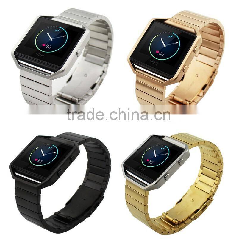 Stainless Steel Replacement Smart Watch Band Wrist Strap Bracelet with Butterfly Buckle Clasp or fitbit blaze smart watch band
