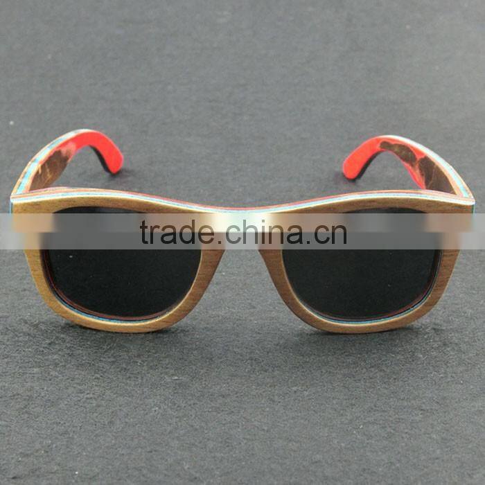 Polarized skateboard colorful wood eyeglasses wood polarized glasses
