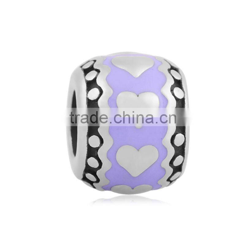 11 Colors 8*11mm Enameled 316L Stainless Steel Drum European Charm Beads High Quality Jewelry Accessories SEB-LG740