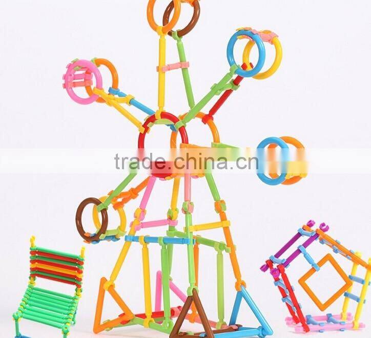 Newly intelligent diy plastic kid toy building block smart stick