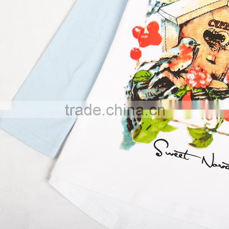 (F6849) 18m-6y nova printed floral t shirts cheaper clothes wholesale