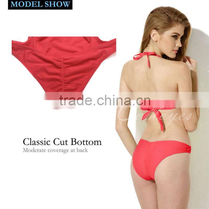 2016 New Sexy Red One-piece Swimsuit with Fringe and Side Cut-outs Colloyes