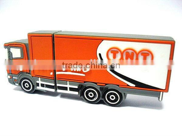 truck usb flash drive pvc material with embossed logo