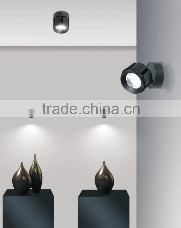 9W 15degree beam angle adjustable led track light 360degree rotateble 180 degree adjustable