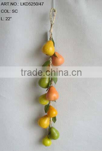 2015 Hot Sale new collections Artificial Fruits Fake Pear String 22 inch Artificial Pear String decoration