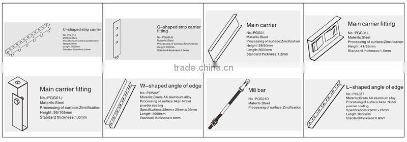 Water Proofing C shaped Aluminum Metal Suspended Strip Ceiling Panel