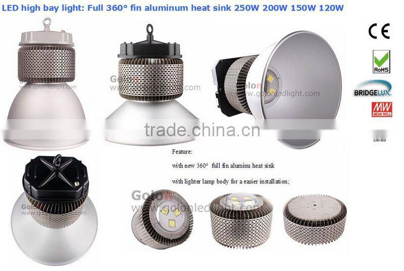 ufo led high bay light 200w bay light with meanwell driver CE RoHS certificated 400w metal halide led replacement lamp