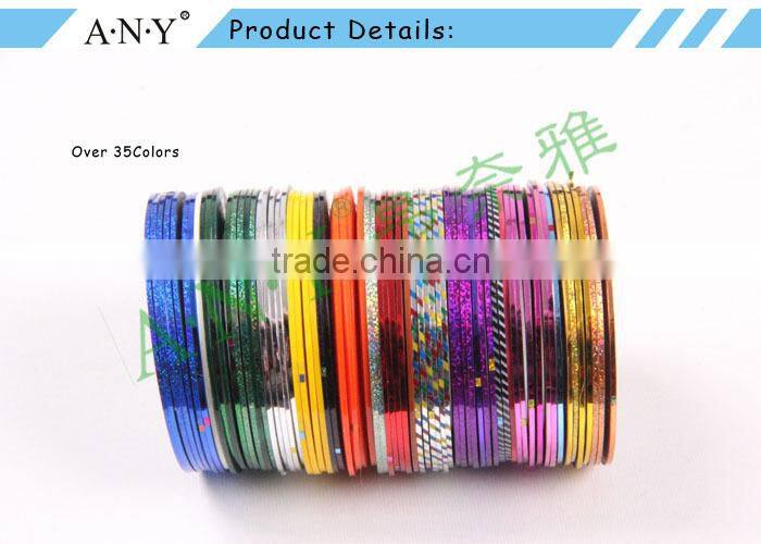 ANY Nail Beauty Curing Decorative Sticker 24M Long Light Blue Plastic Nail Tape DIY