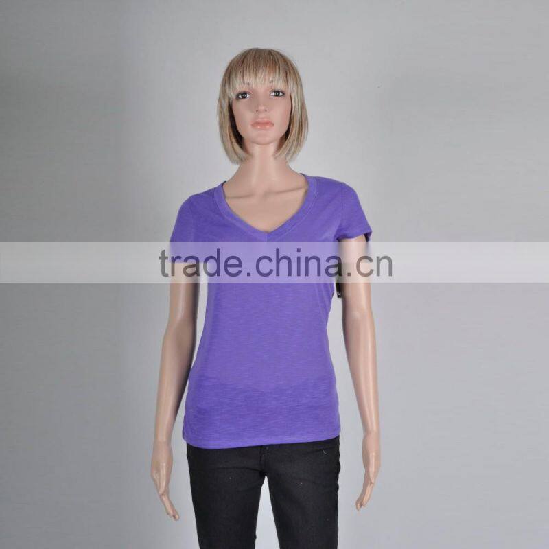 OEM Women blank short sleeve plain T shirt