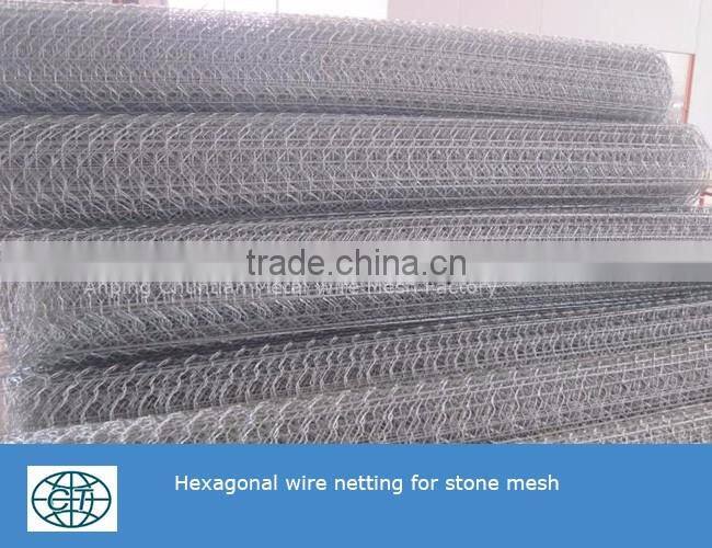 1x1x0.5m 60x80mm Hot dipped galvanized Gabion Mesh for stone wall protection