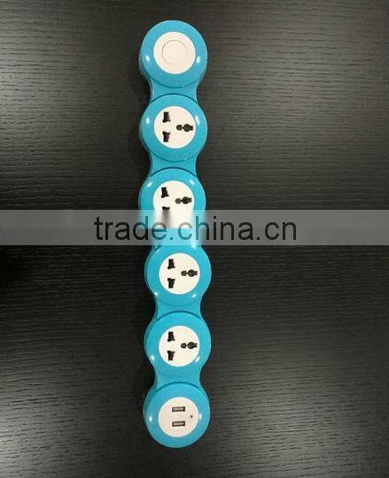 CMP 3/4/5 ways Multifunction 3m cord wire 360degree electrical round extension socket with switch