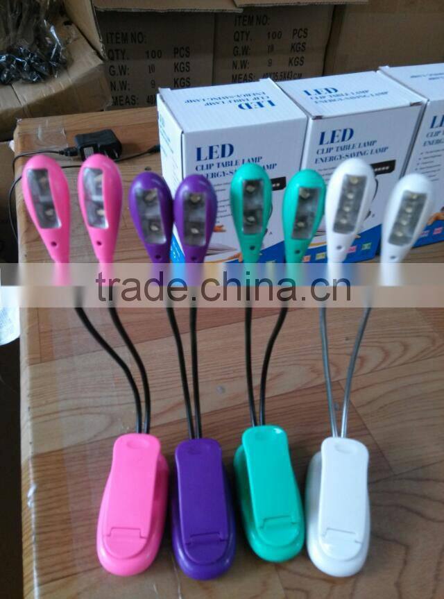 2014 New 10pcs of leds led computer reading lamp & flip clip flexible usb snake reading light
