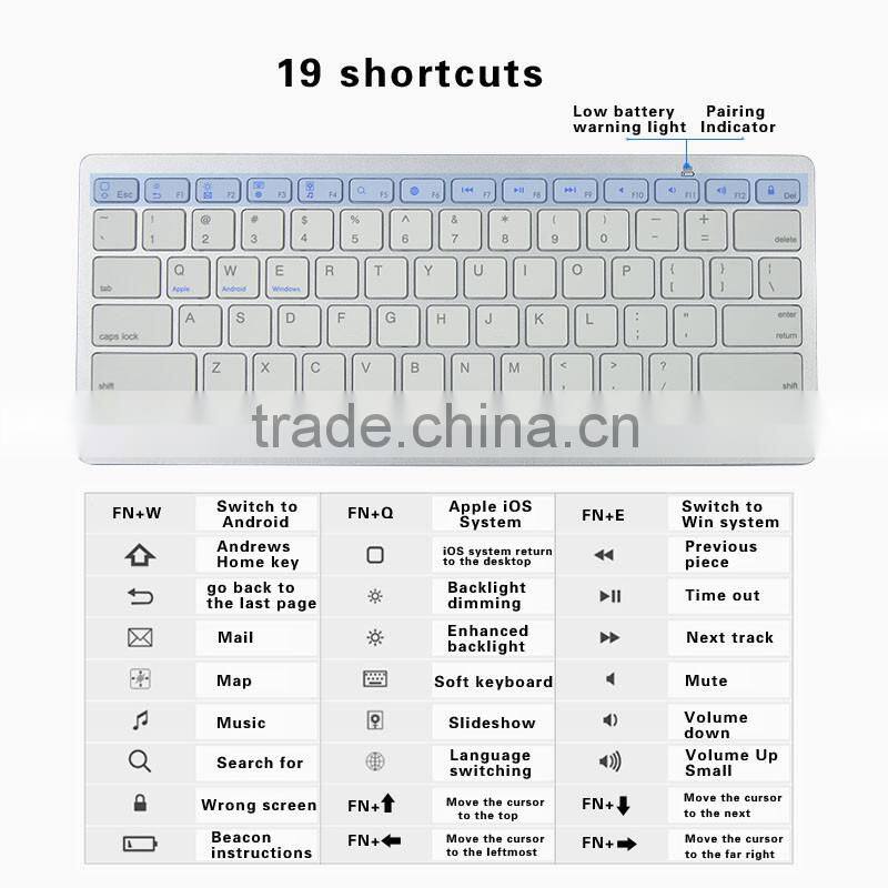 Slim mini wireless bluetooth keyboard for tv smart