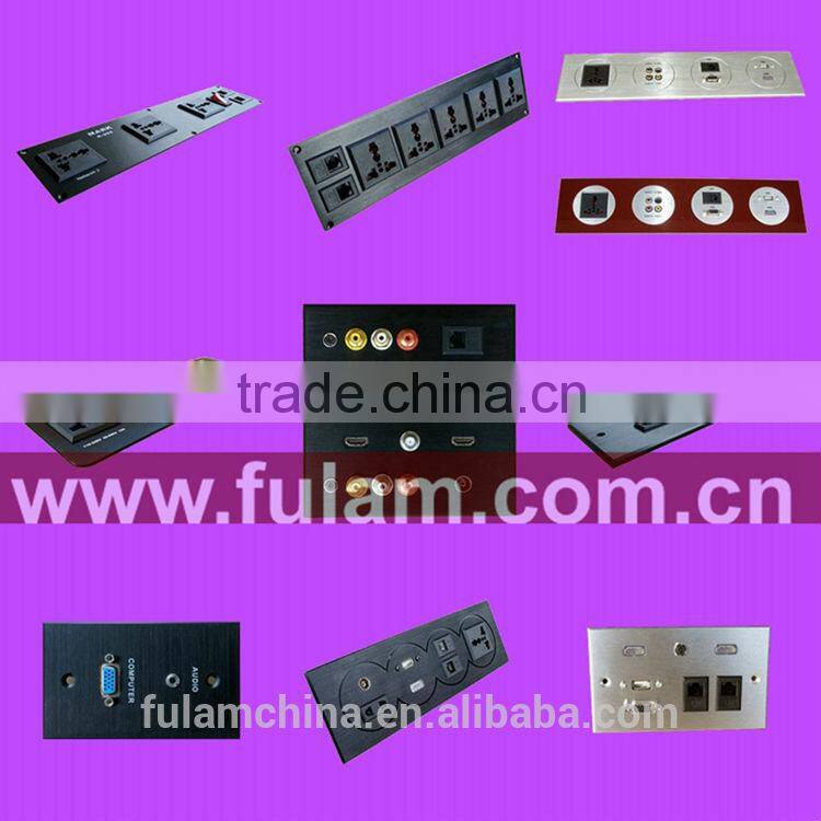 Aluminium type USB+HDMI+AV+VGA+RJ45+RJ11+AC Power Wall socket