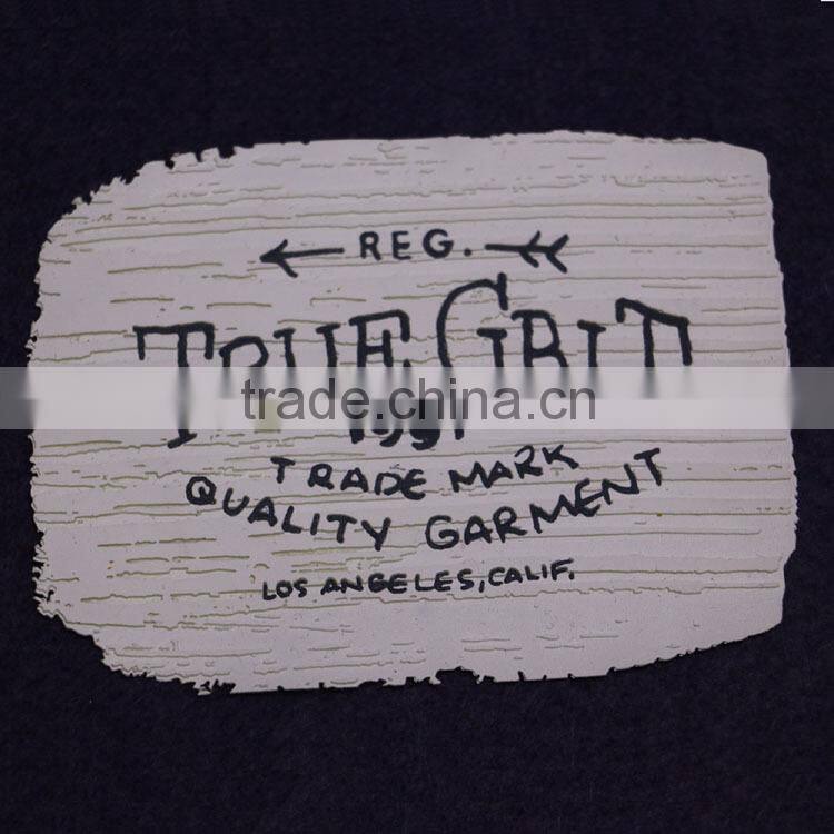 High Quality Silk Screen Printed Embossed Main Label For Clothing