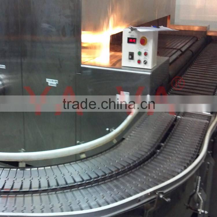Guide rail curve steel scrap conveyor for food and beverage industry